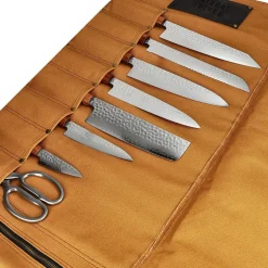 Shinrai Knives - Messenrol Hoogwaardig Canvas & Leer Bruin