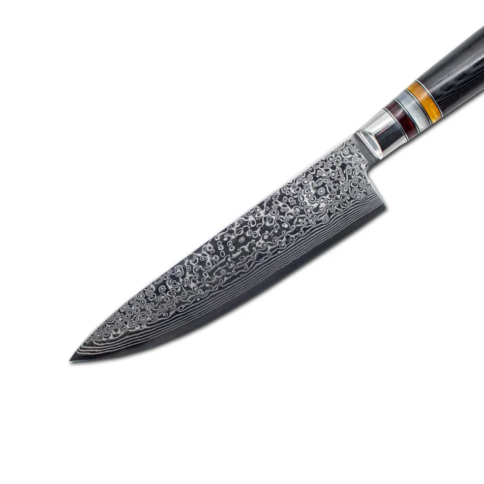 Shinrai Knives - Micarta Jewels Black Damascus Koksmes 20 cm