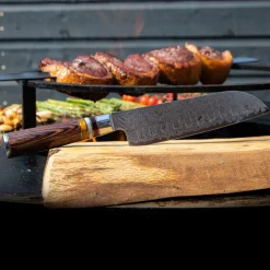 Shinrai Knives - Micarta Jewels Damascus Santoku 18 cm