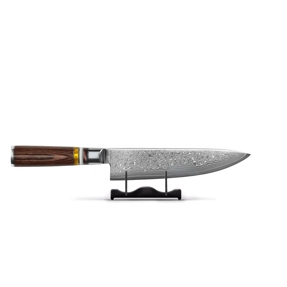Shinrai Knives - Micarta Jewels 2-delige Damascus Messenset - Koksmes + Santoku