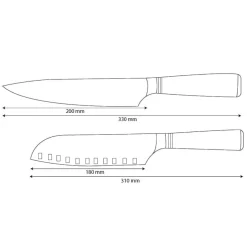 Shinrai Knives - Micarta Jewels 2-delige Damascus Messenset - Koksmes + Santoku