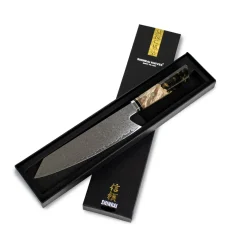 Shinrai Knives - Onyx Octagon Damascus Kiritsuke 23 cm - Special Edition