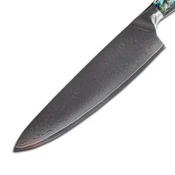 Shinrai Knives - Parelmoer Jewels Damascus Koksmes 20 cm