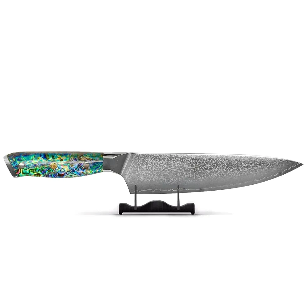 Shinrai Knives - Parelmoer Jewels Damascus Koksmes 20 cm