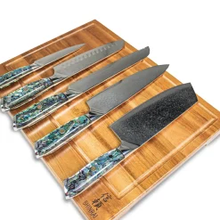 Shinrai Knives - Parelmoer Jewels Serie 5-delige Damascus Messenset