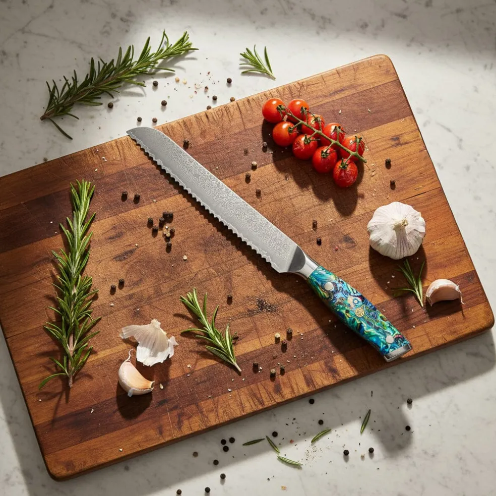 Shinrai Knives - Parelmoer Jewels Serie 5-delige Damascus Messenset
