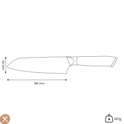Shinrai Knives - Parelmoer Jewels Damascus Santoku mes 18 cm