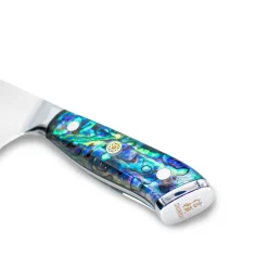 Shinrai Knives - Parelmoer Jewels Damascus Santoku mes 18 cm
