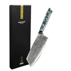 Shinrai Knives - Parelmoer Jewels Damascus Nakiri mes 20 cm