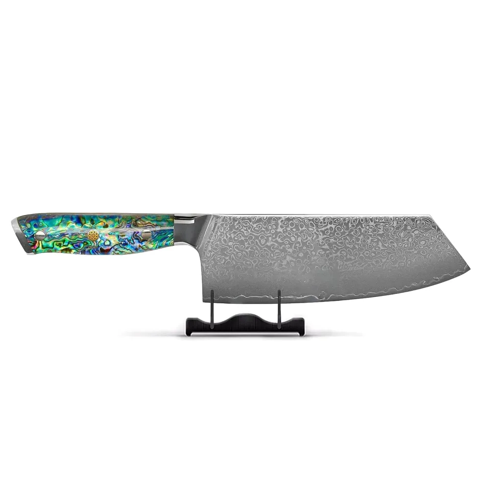 Shinrai Knives - Parelmoer Jewels Damascus Nakiri mes 20 cm