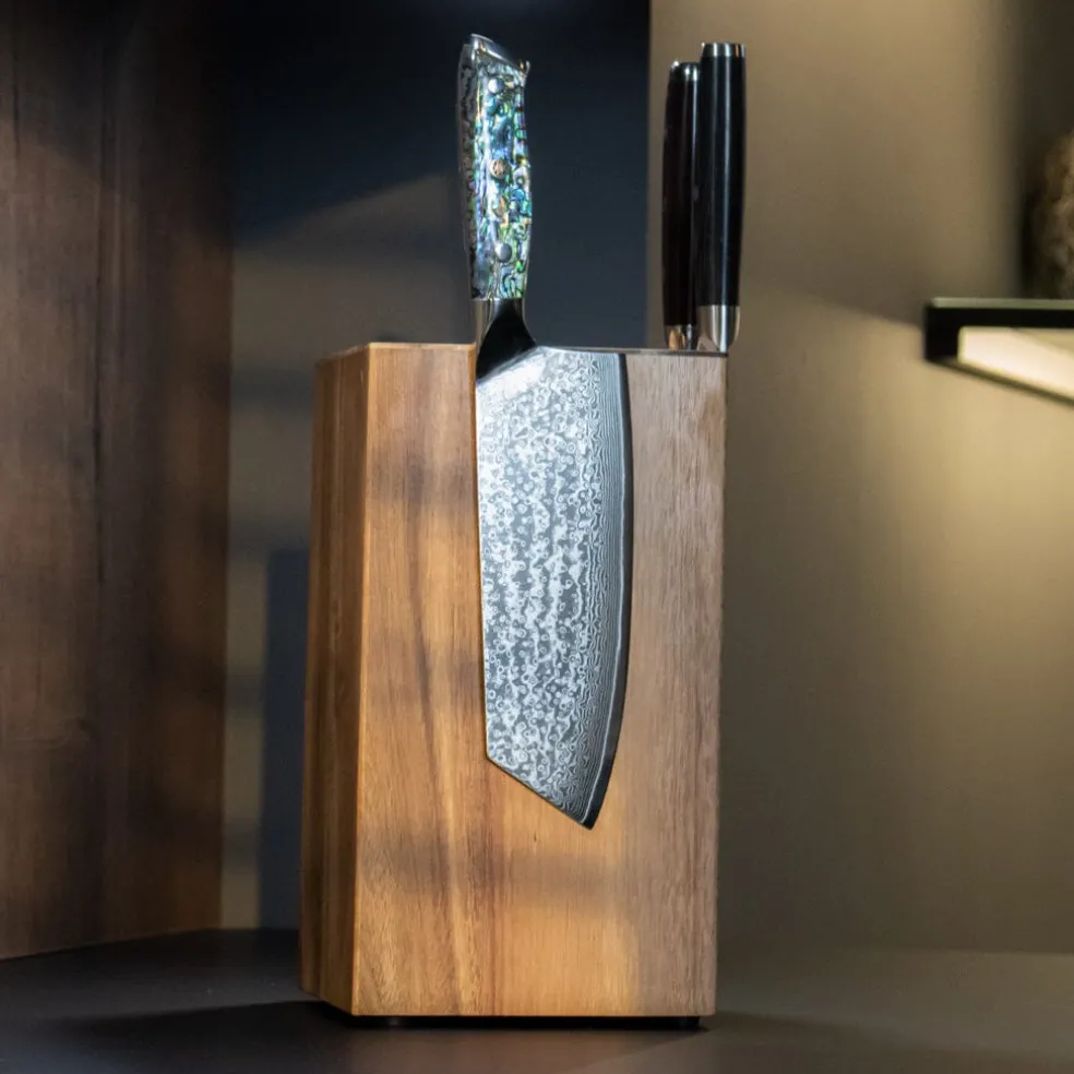Shinrai Knives - Parelmoer Jewels Damascus Nakiri mes 20 cm