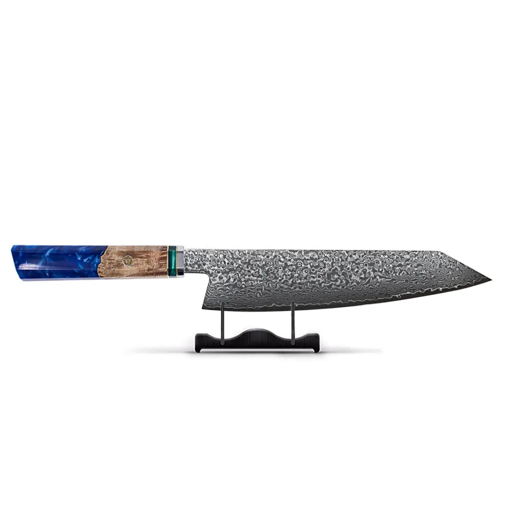 Shinrai Knives - Sapphire Octagon Damascus Kiritsuke 23 cm - Special Edition