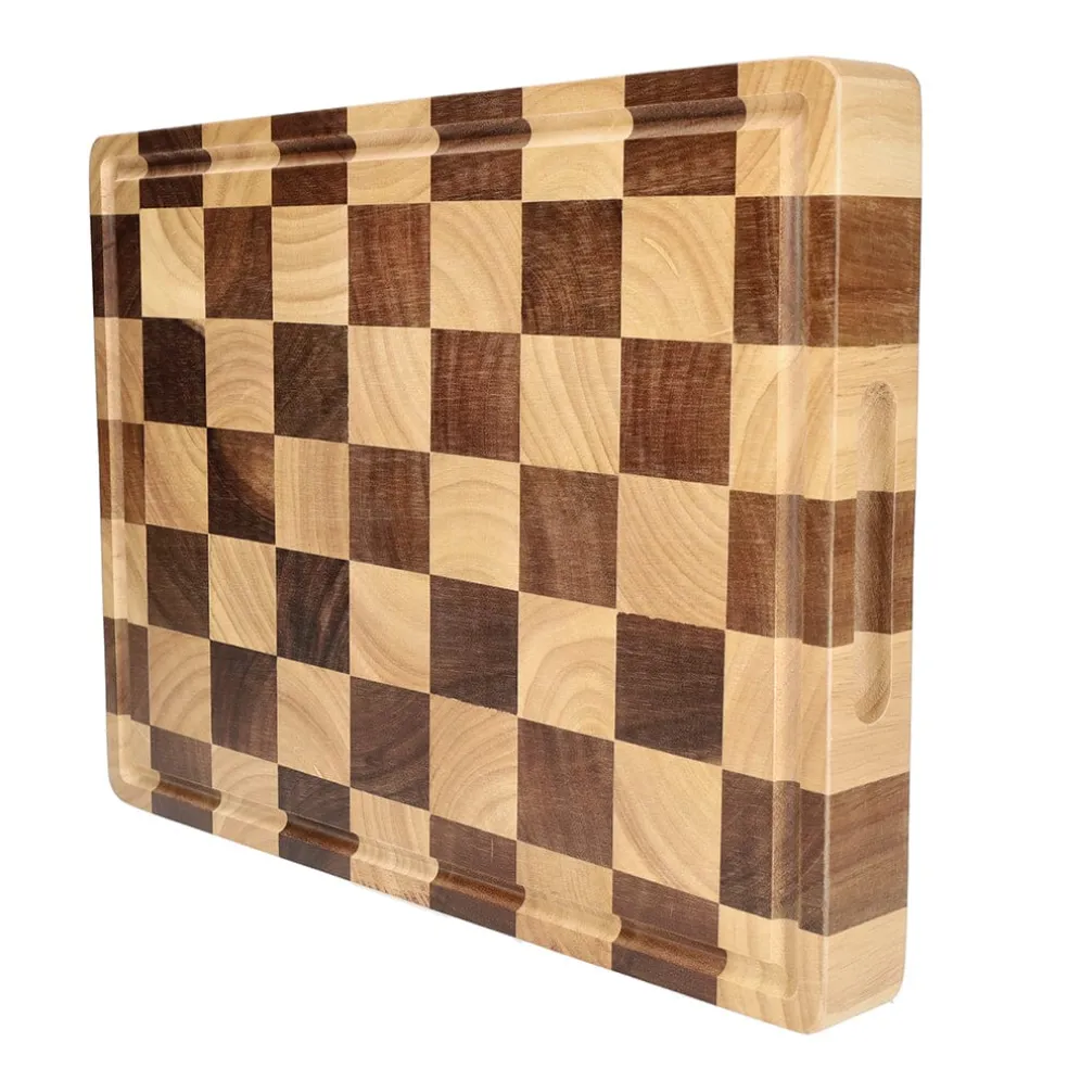Shinrai Knives - Schaak Snijplank Acaciahout - Kopshout - 40 x 30 x 4.5 cm