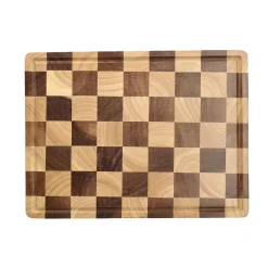 Shinrai Knives - Schaak Snijplank Acaciahout - Kopshout - 40 x 30 x 4.5 cm