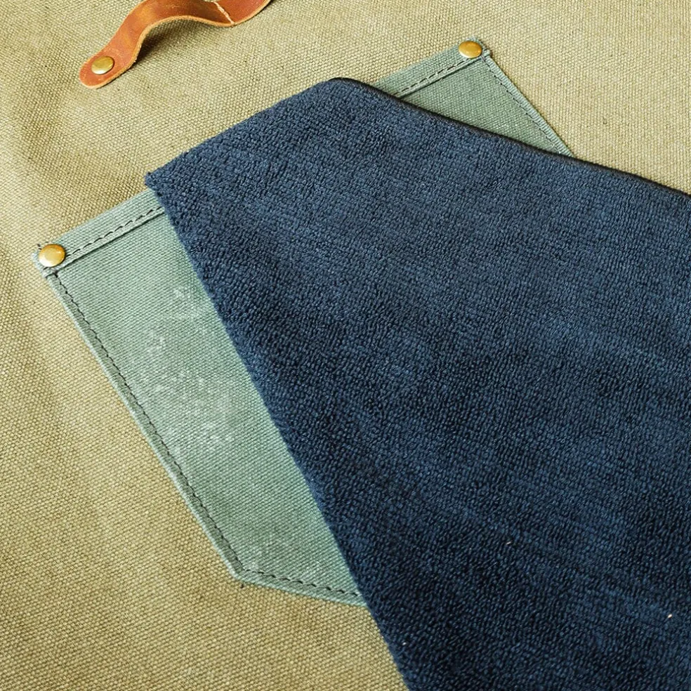 Shinrai Knives - Schort Hoogwaardig Canvas & Leer Groen