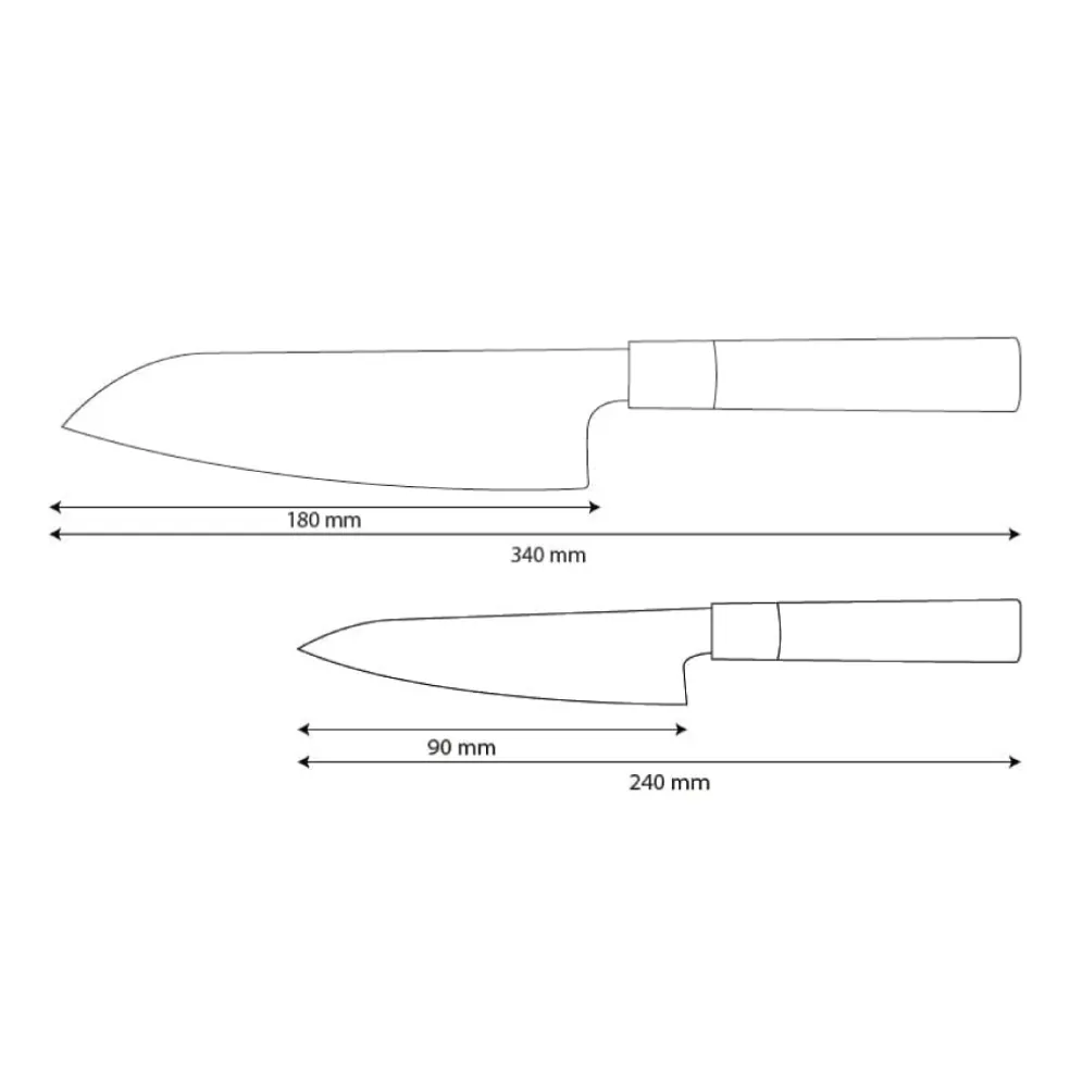 Shinrai Knives - Takumi Kaza 2-delige Damascus Messenset - Santoku + Schilmes