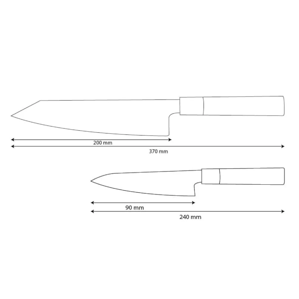 Shinrai Knives - Takumi Kaza 2-delige Damascus Messenset - Kiritsuke + Schilmes