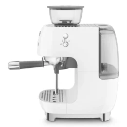 Smeg - Espressomachine | Wit | Jaren 50 | Handmatige espressomachine met geïntegreerde bonenmaler