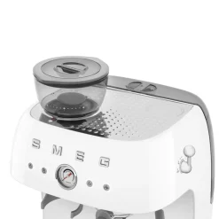 Smeg - Espressomachine | Wit | Jaren 50 | Handmatige espressomachine met geïntegreerde bonenmaler
