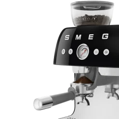 Smeg - Espressomachine | Zwart | Jaren 50 | Handmatige espressomachine met geïntegreerde bonenmaler