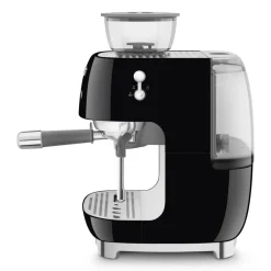 Smeg - Espressomachine | Zwart | Jaren 50 | Handmatige espressomachine met geïntegreerde bonenmaler
