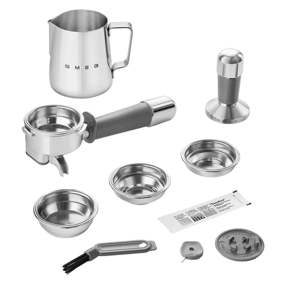 Smeg - Espressomachine | Zwart | Jaren 50 | Handmatige espressomachine met geïntegreerde bonenmaler
