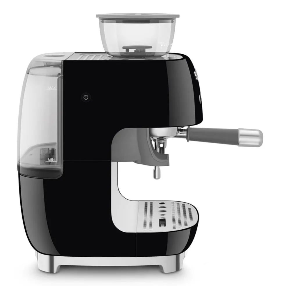 Smeg - Espressomachine | Zwart | Jaren 50 | Handmatige espressomachine met geïntegreerde bonenmaler