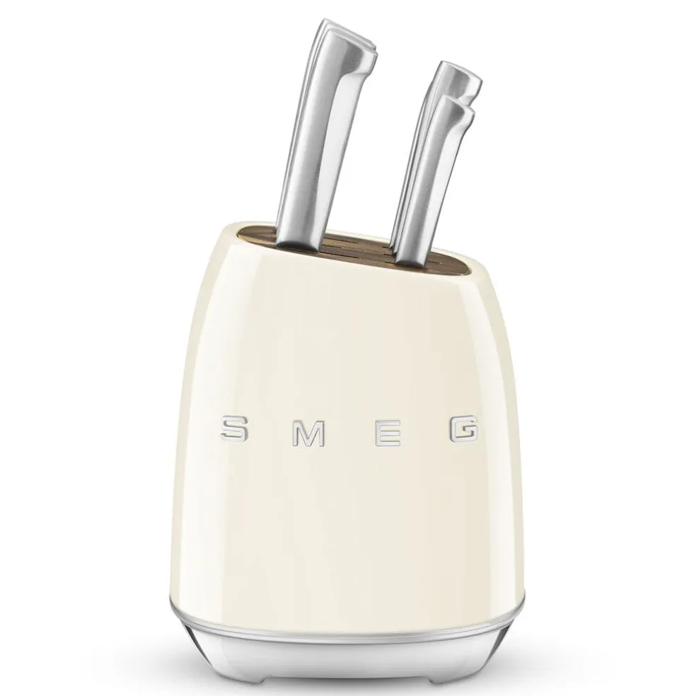 SMEG - Messenblok met 6 messen Creme