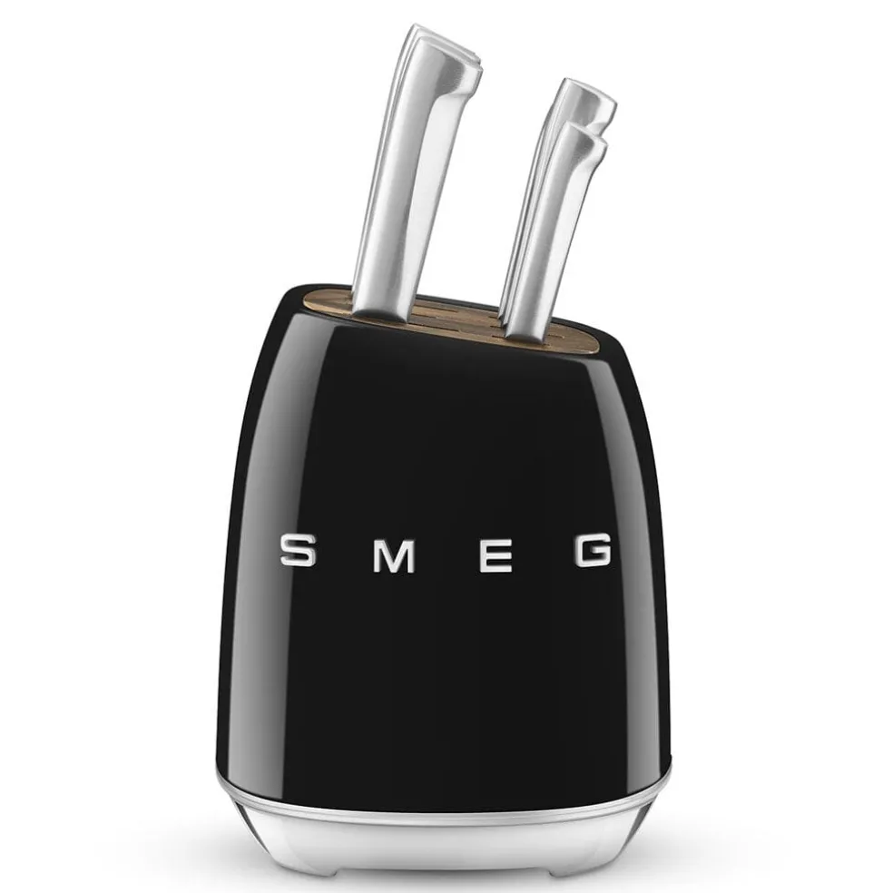 SMEG - Messenblok met 6 messen Zwart