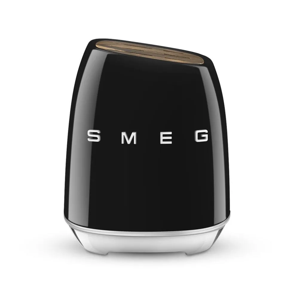 SMEG - Messenblok met 6 messen Zwart