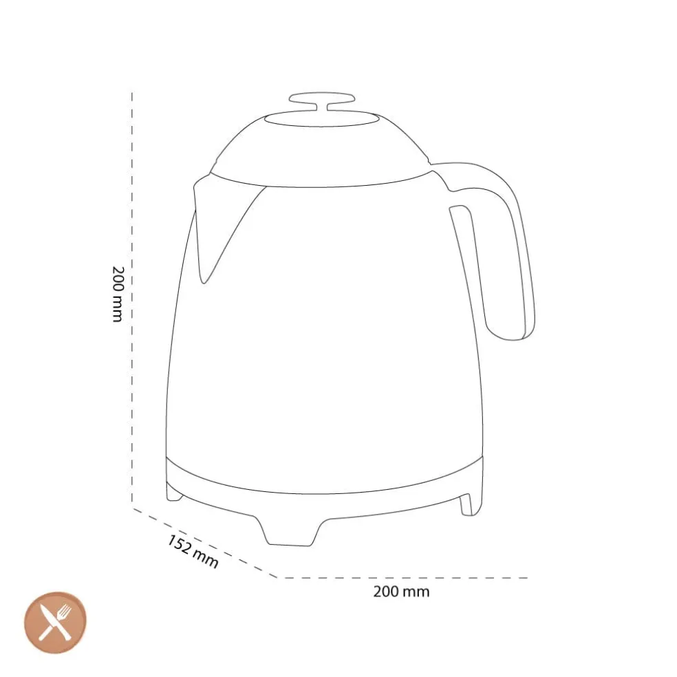 Smeg - Mini Waterkoker | Zwart | Jaren 50 | Kettle Standard
