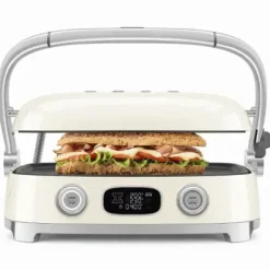 Smeg - Multifunctionele Grill | Crème | Jaren 50 | Contactgrill