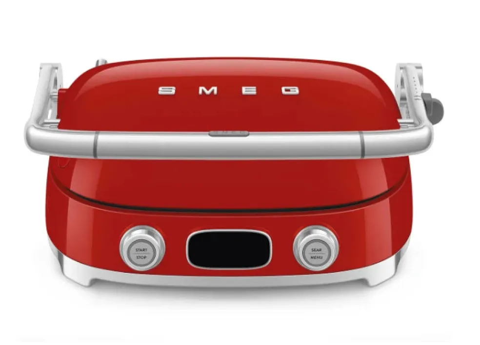 Smeg - Multifunctionele Grill | Rood | Jaren 50 | Contactgrill
