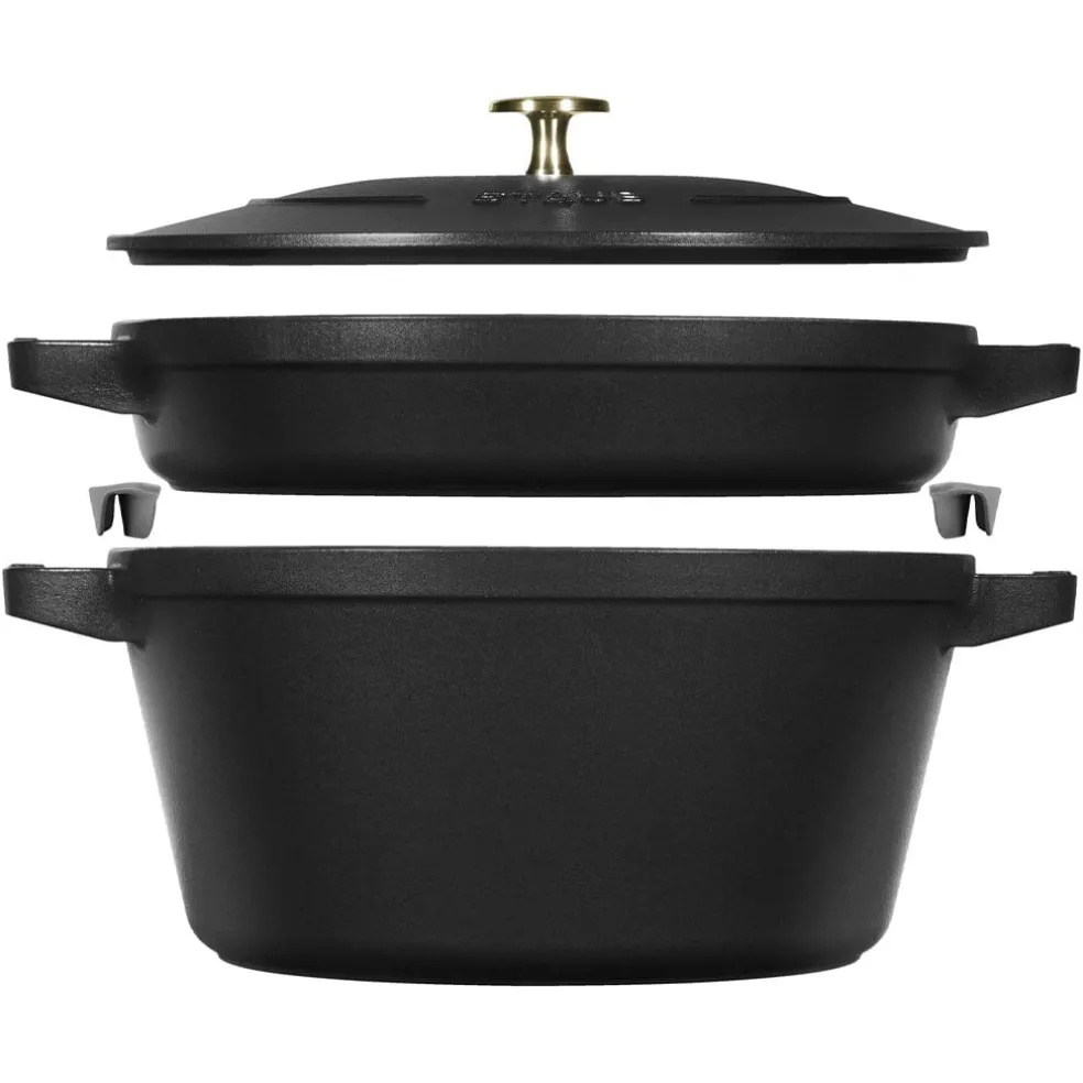 Staub - Stackable 2-delige Pannenset 24 cm - Zwart