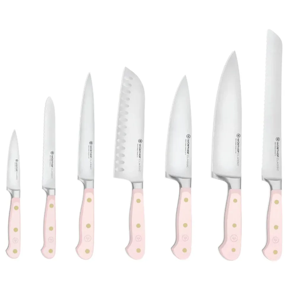 Wusthof - Classic Colour 7-delige messenset met blok Pink Himalayan Salt