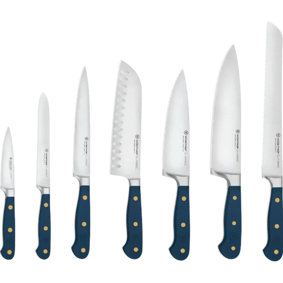 Wusthof - Classic Colour 7-delige messenset met blok Wild Blueberry