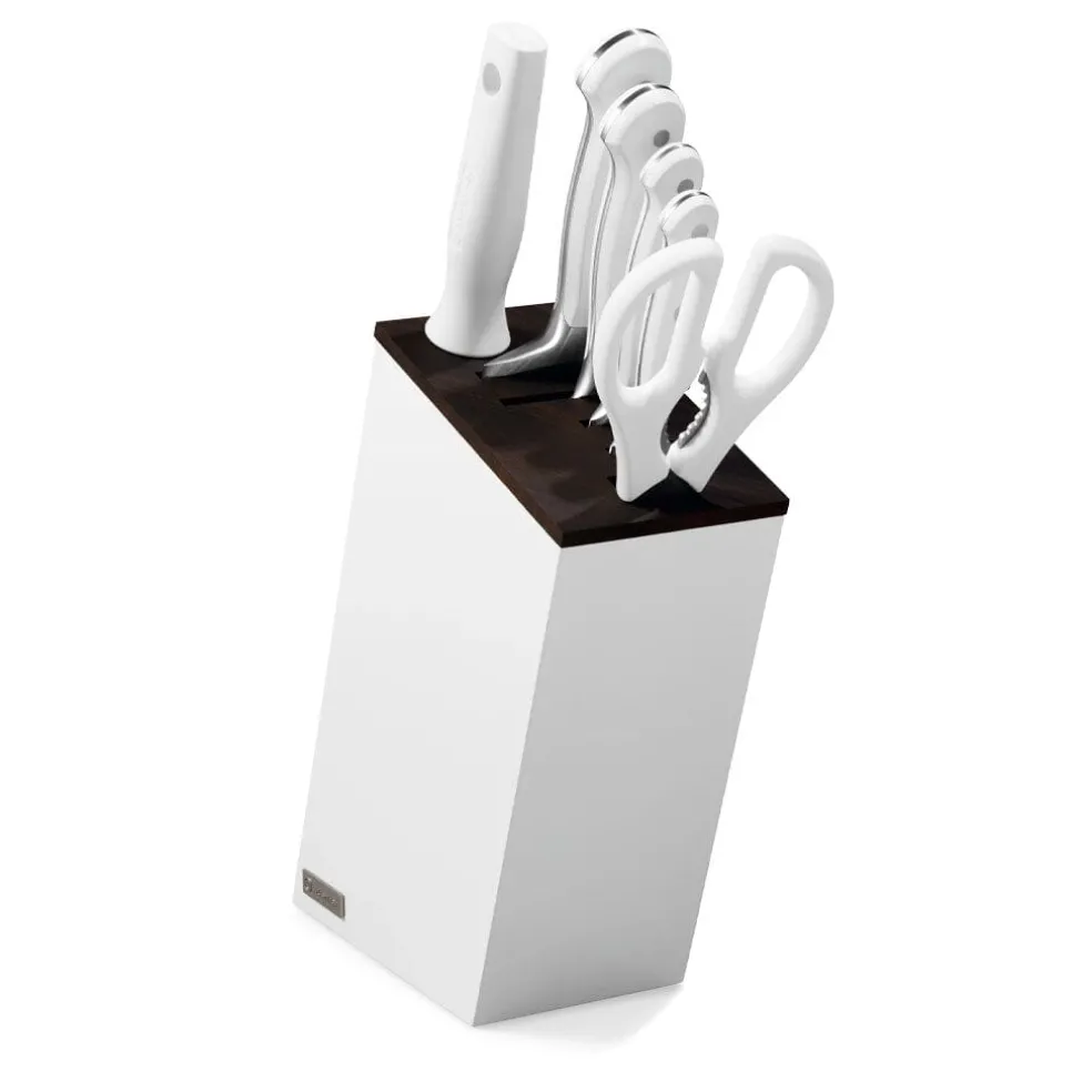 Wusthof - Classic Messenset 6-delig met Santoku Wit met blok