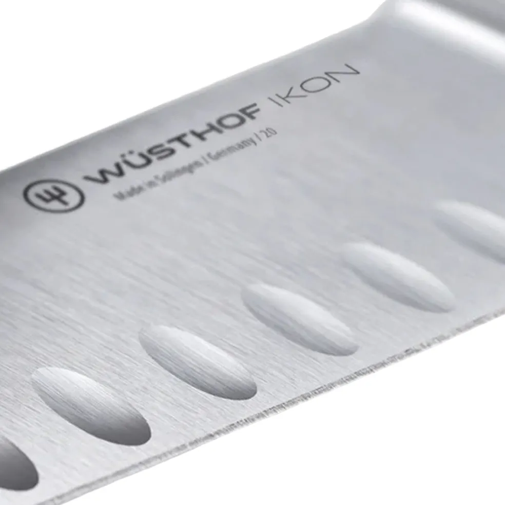 Wusthof - Ikon Santoku met kuiltjes 17 cm - Houten handvat