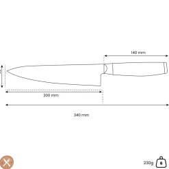 Yaxell - Ran Koksmes 20 cm - Anti-kleefkuiltjes