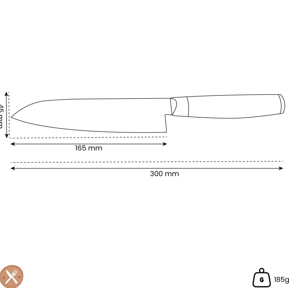 Yaxell - Ran Santokumes 16,5 cm